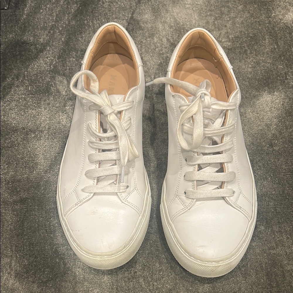 Margaux White Leather Sneakers Size 6.5